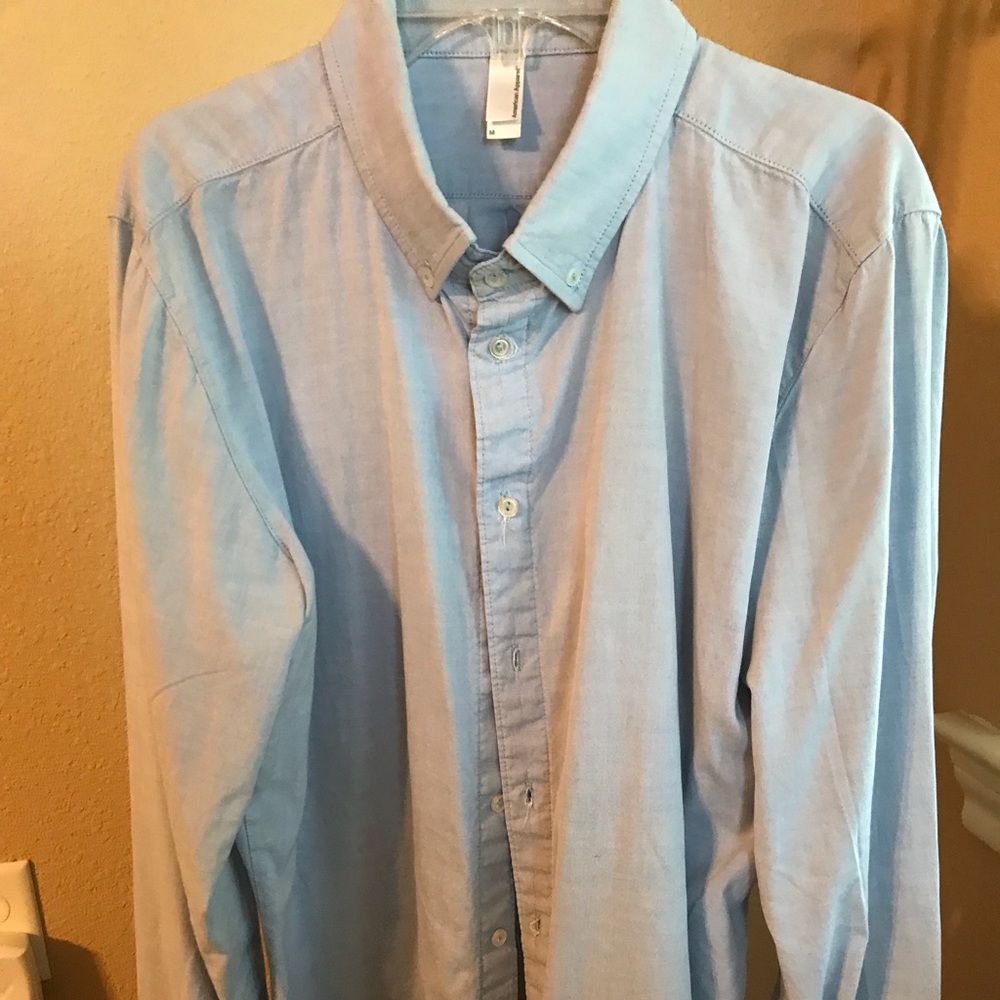 Men’s American Apparel Blue Oxford Button Up Shirt